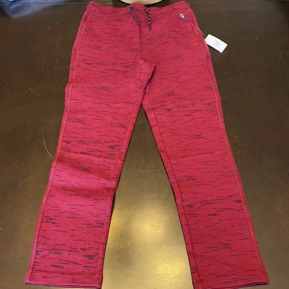 NWT GAP FIT KIDS Space-dye Red/Black Joggers Youth Size XL (12)